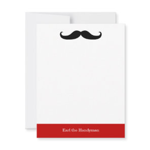 Mustache Stationery Note Card