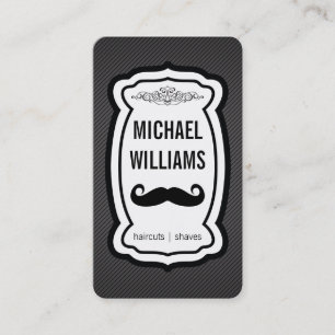 Mustache / Stripes (black) Business Card