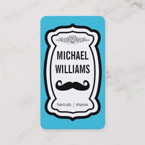 Mustache  Stripes blue Business Card