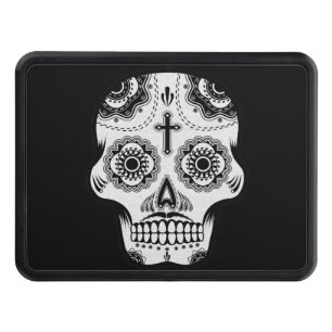 Mustache sugar skull trailer hitch cover