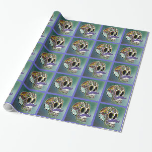 Mustache Sugar Skull Wrapping Paper