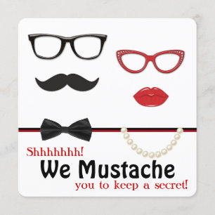 Mustache Surprise Birthday Party Invitation