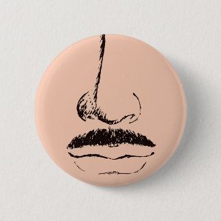 Mustache Surrealist Pinback Button