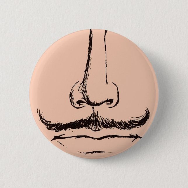 Mustache Surrealist Pinback Button (Front)