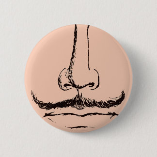 Mustache Surrealist Pinback Button