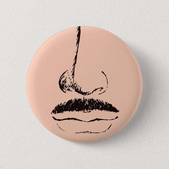 Mustache Surrealist Pinback Pinback Button (Front)