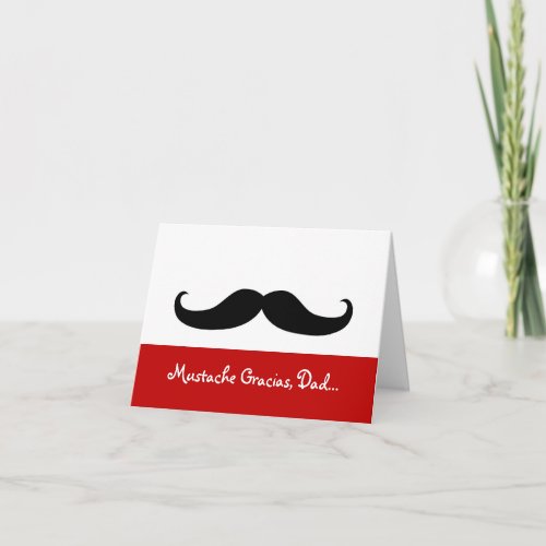 Mustache Thank Dad Fathers Day Card