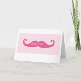 mustache thank you card