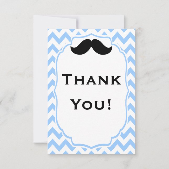 Mustache Thank you note cards (Front)