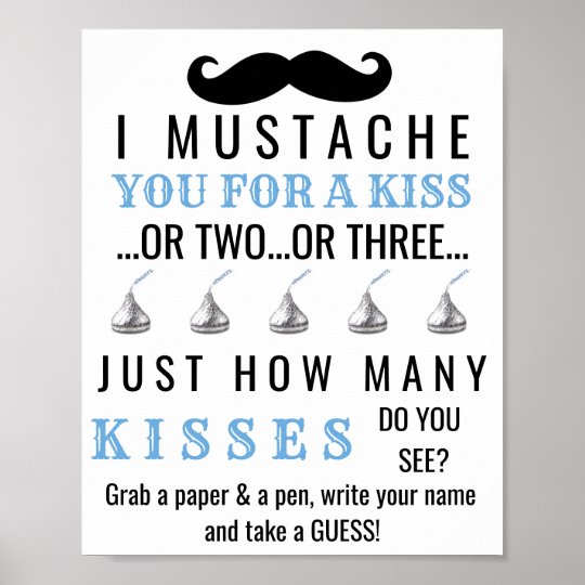 Mustache Theme Baby Shower Game Poster Zazzle Com