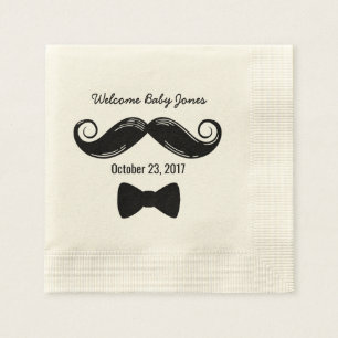 Mustache Themed Napkins for Little Man Baby Shower
