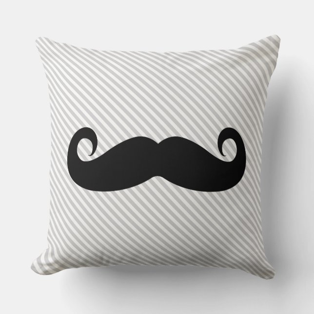 Mustache Throw Pillow (Front)