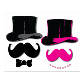 Mustache, top hat, bow tie and pearls poster