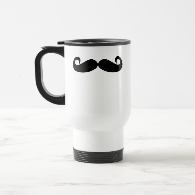 Mustache Travel Mug (for righties) (Left)