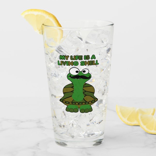 Mustache Turtle Living Shell Glass (Front Ice)