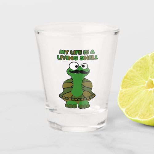 Mustache Turtle Living Shell Shot Glass