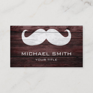 Mustache Vintage Wood #2 Business Card