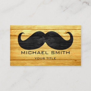 Mustache Vintage Wood #3 Business Card