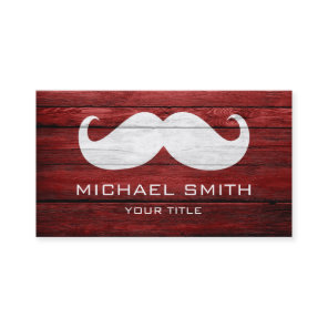 Mustache Vintage Wood Business Card