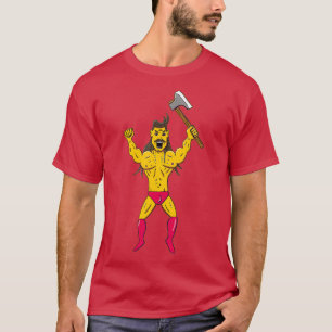 Mustache Warrior with Axe 2 T-Shirt