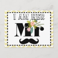 Mustache Wedding Photo Prop I am Her Mr.
