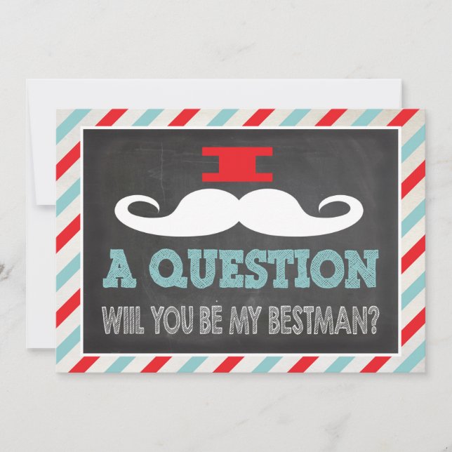 Mustache Will you be my Best man? Invitation (Front)