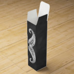 Mustache Wine Box. Wine Box<br><div class="desc">A trendy mustache on a chalkboard background decorates this fun wine box.</div>