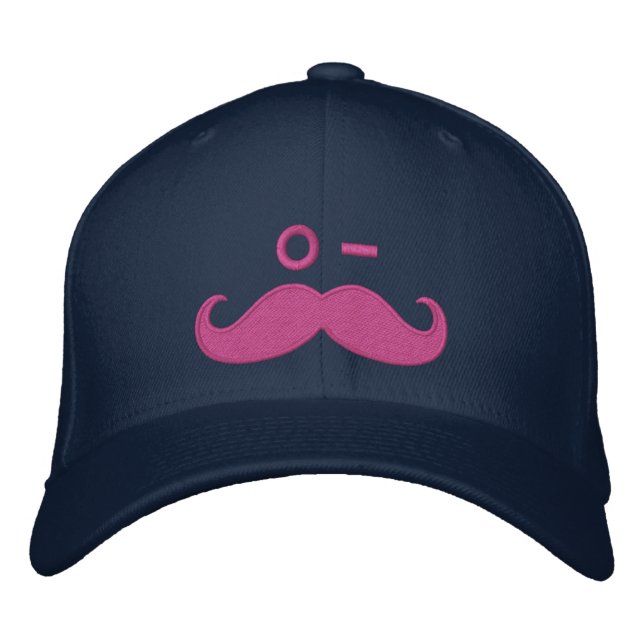 Mustache WINK Embroidered Baseball Hat (Front)