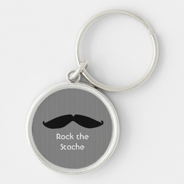 Mustache with Cute Saying Keychain (Front)