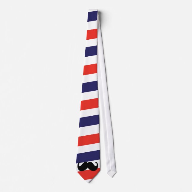 Mustache with red, white and blue stripes tie (Front)