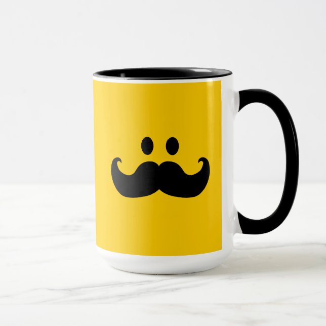 Mustache Yellow Happy Face Mug (Right)