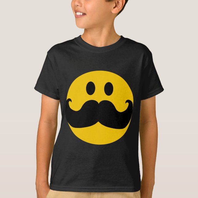 Mustache Yellow Happy Face T-Shirt (Front)