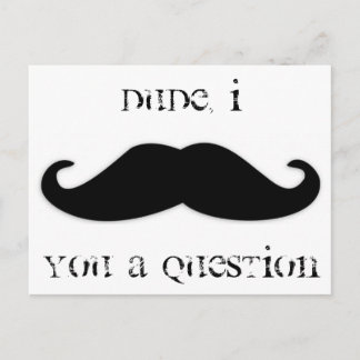 Mustache you a question invitation postcard