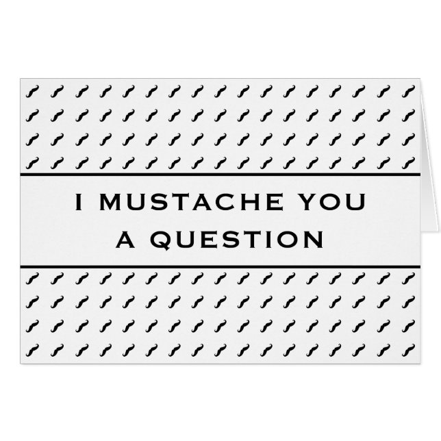 Mustache You A Question Mod Stripe Cards (Front Horizontal)