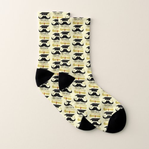 Mustache you for Diploma Graduate pattern Socks