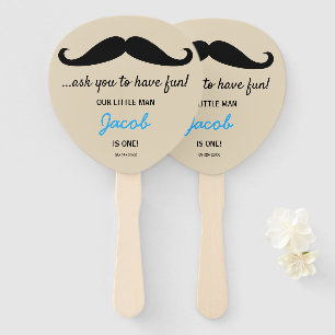 Mustache you to have fun little man is One Custom Hand Fan