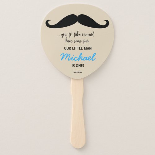 Mustache you to take one Our little man is one Hand Fan