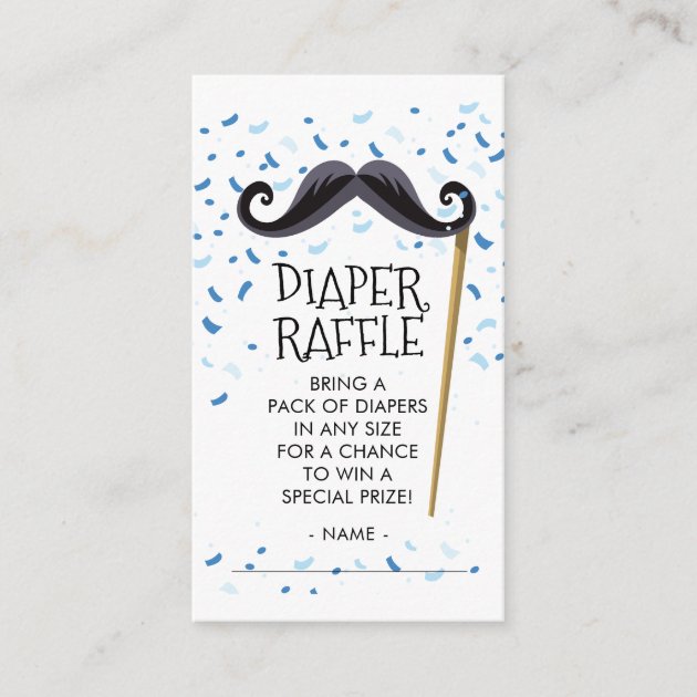 mustache diaper raffle tickets