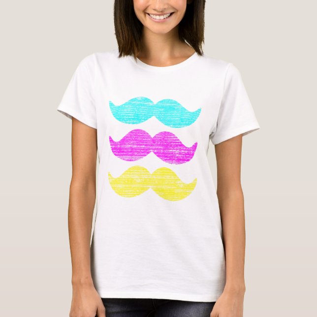 Mustaches CMY T-Shirt (Front)