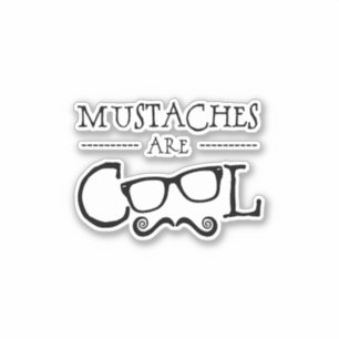 Mustaches Cool Glasses Sticker