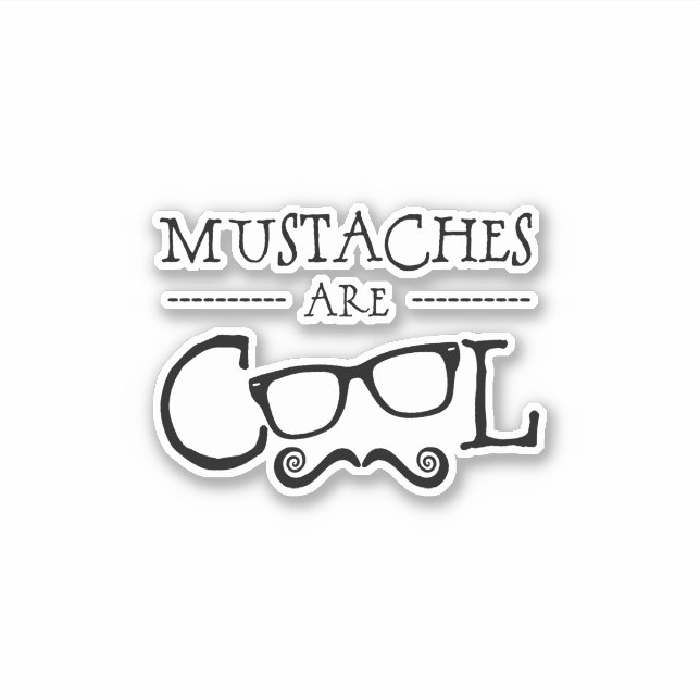 Mustaches Cool Glasses Sticker (Front)