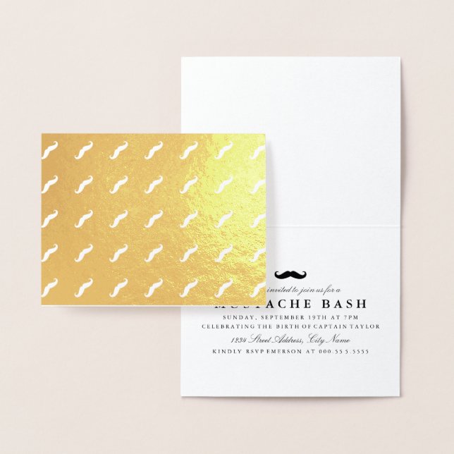 Mustaches Foil Card (Display)