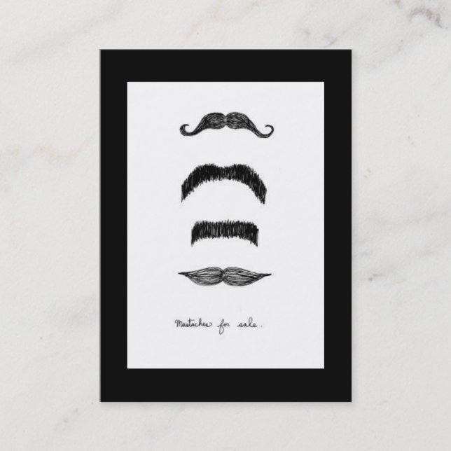 Mustaches For Sale Vertical Chubby Business Card (Front)