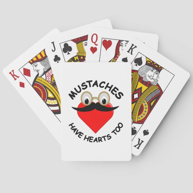 Mustaches Have Hearts Too Poker Cards (Back)