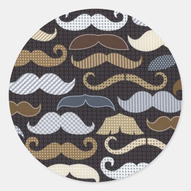 Mustaches & More Mustaches Classic Round Sticker (Front)