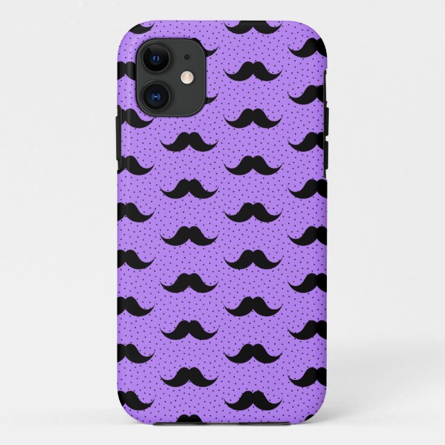 Mustaches Pattern Lilac Case-Mate iPhone Case (Back)