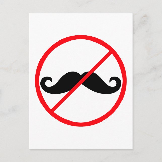 Mustaches prohibited! postcard (Front)