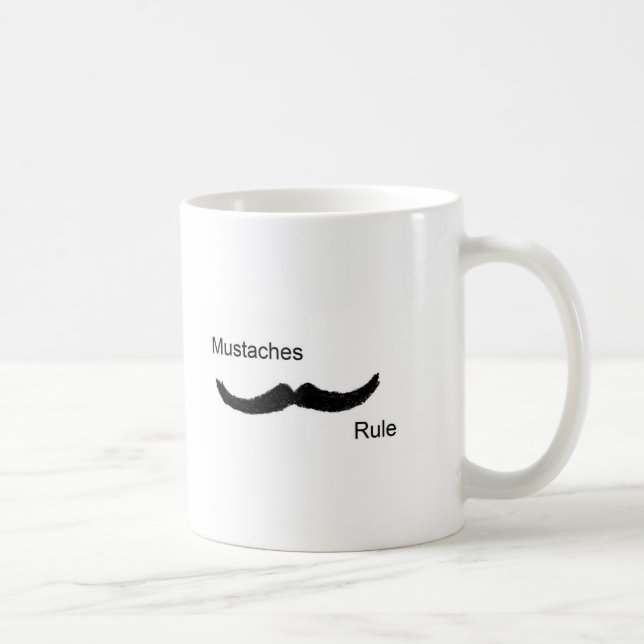 Mustaches Rule Coffee Mug (Right)