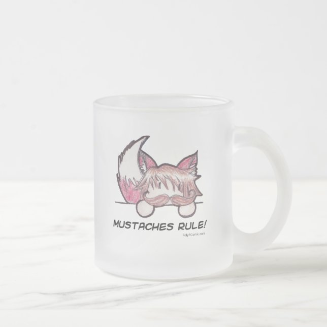 Mustaches Rule Frosted Mug (Right)