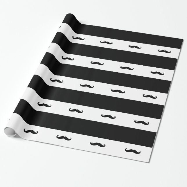 Mustaches Wrapping Paper (Unrolled)